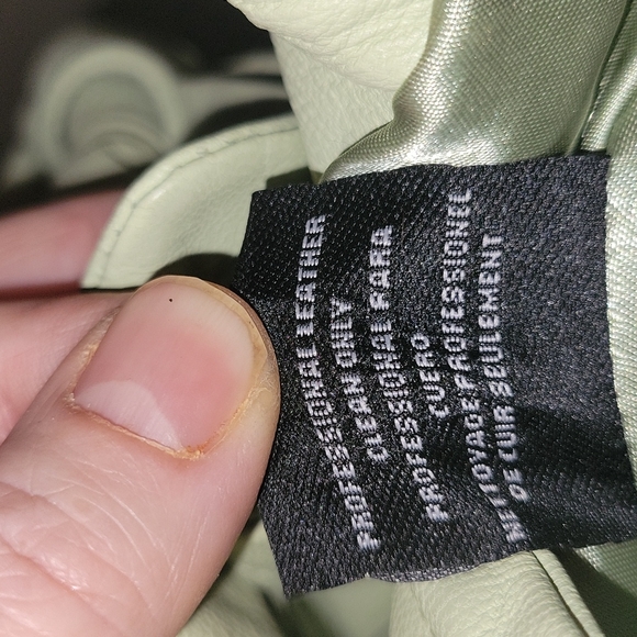 bebe Real Mint Green Leather Jacket - Picture 16 of 16